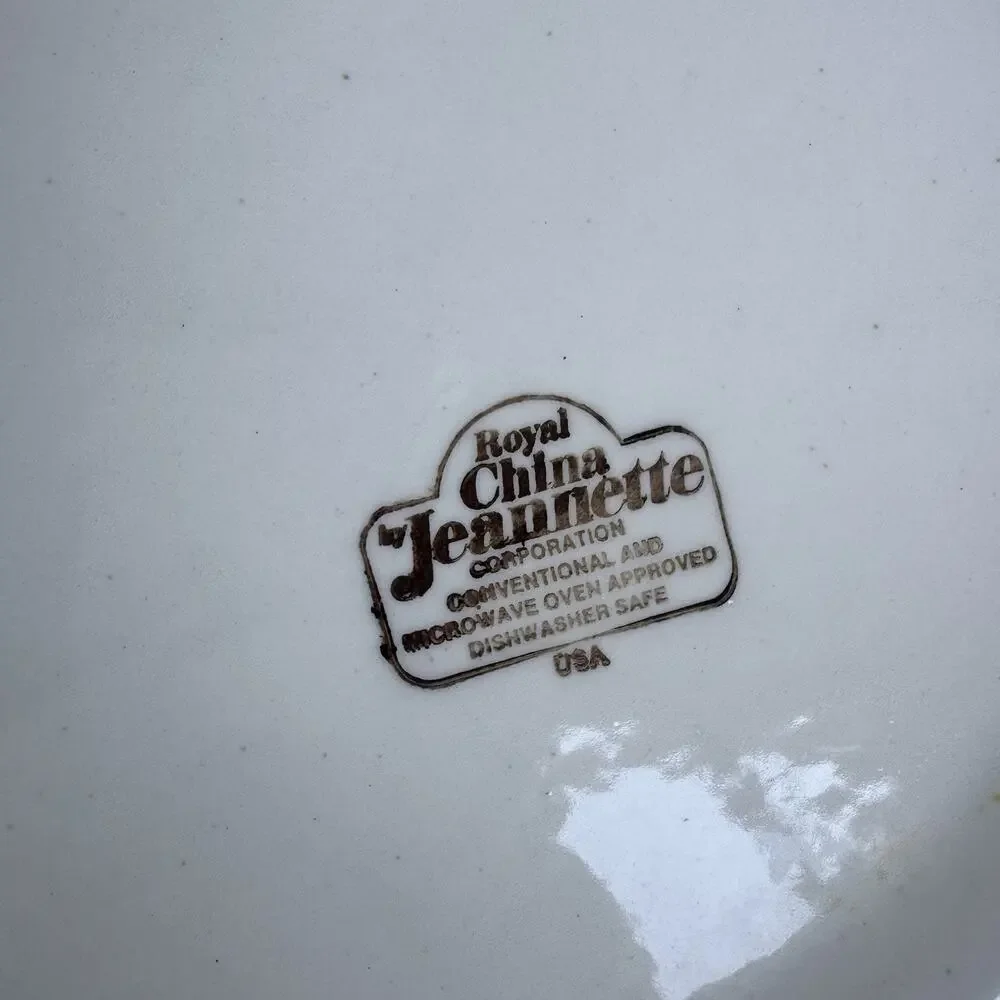 VTG 1983 Royal China By Jeanette Recipe Quiche Lorraine 11” Pie Plate Cottage